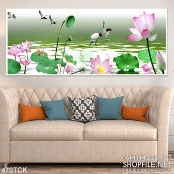 Tranh hoa sen, cá chép nghệ thuật