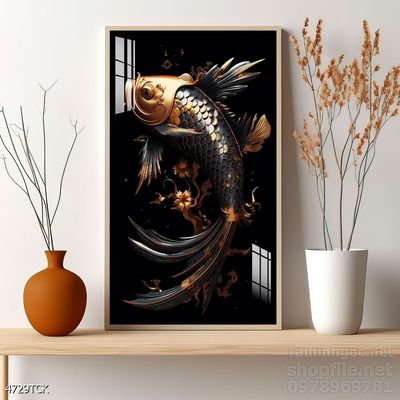 Tranh cá chép hoa sen