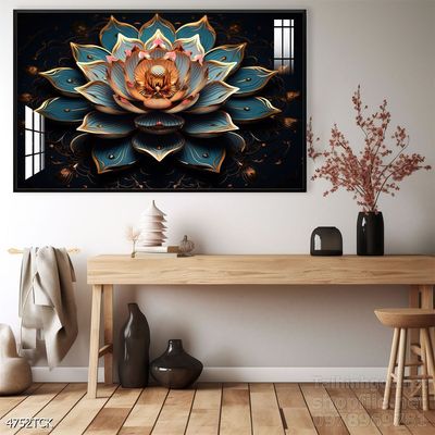 Tranh trang trí phòng khách cá chép hoa sen