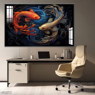 Tranh cá chép hoa sen