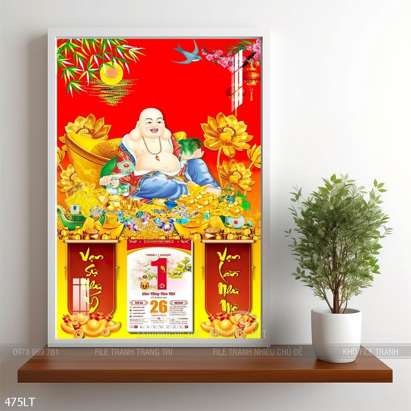 File tranh lịch trang trí đón Tết