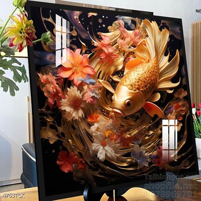 Tranh cá chép hoa sen đẹp mang nhiều ý nghĩa