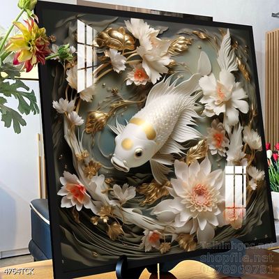 Tranh cá chép hoa sen