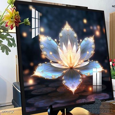 Tranh trang trí phòng khách cá chép hoa sen