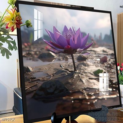 Tranh cá chép hoa sen nghệ thuật hiện đại