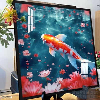 Tranh cá chép hoa sen treo tường mang nhiều ý nghĩa