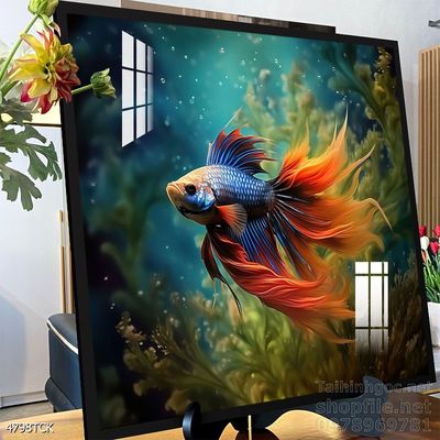 Tranh cá chép hoa sen đẹp mang nhiều ý nghĩa