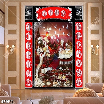 Tranh thờ xà cừ Cửu Huyền Thất Tổ