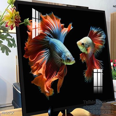 Tranh cá chép hoa sen treo tường mang nhiều ý nghĩa