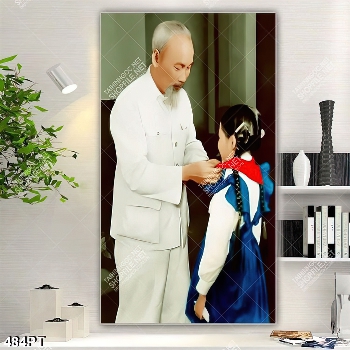 Tranh Bác Hồ và thiếu nhi file psd