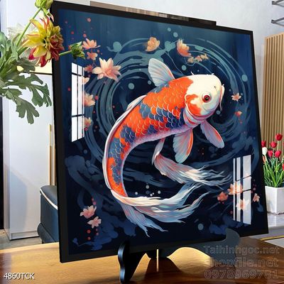 Tranh cá chép hoa sen đẹp mang nhiều ý nghĩa