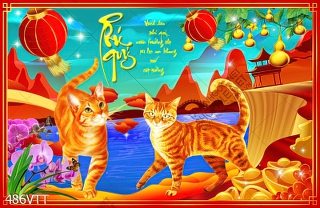 File In Tranh mèo phú quý in file gốc File In Tranh mèo phú quý in file gốc