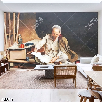 Tranh Bác Hồ ở hang đá Pác Bó file gốc