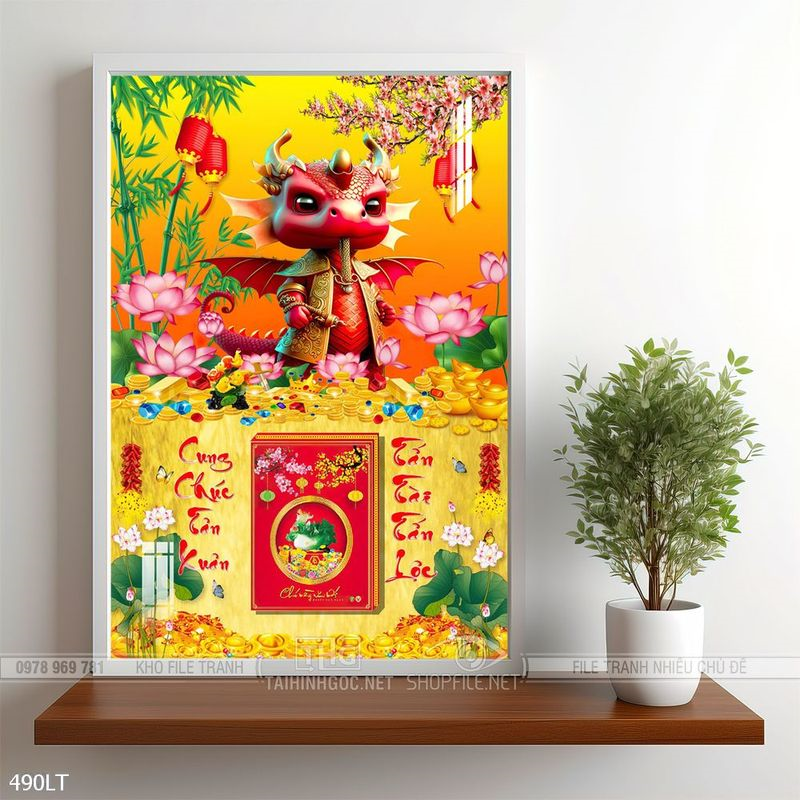 File tranh lịch Tết đẹp đón xuân mới