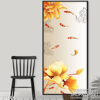 Tranh hoa sen, cá chép kim tiền nghệ thuật