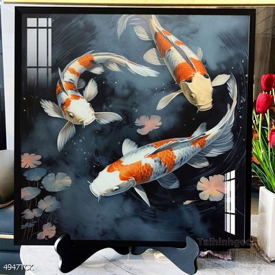 File tranh cá chép hoa sen mẫu mới nhất