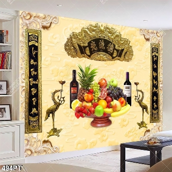 Tranh bàn thờ chim hạc vàng thư pháp in uv