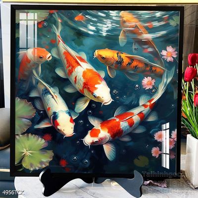 File tranh cá chép hoa sen mẫu mới nhất