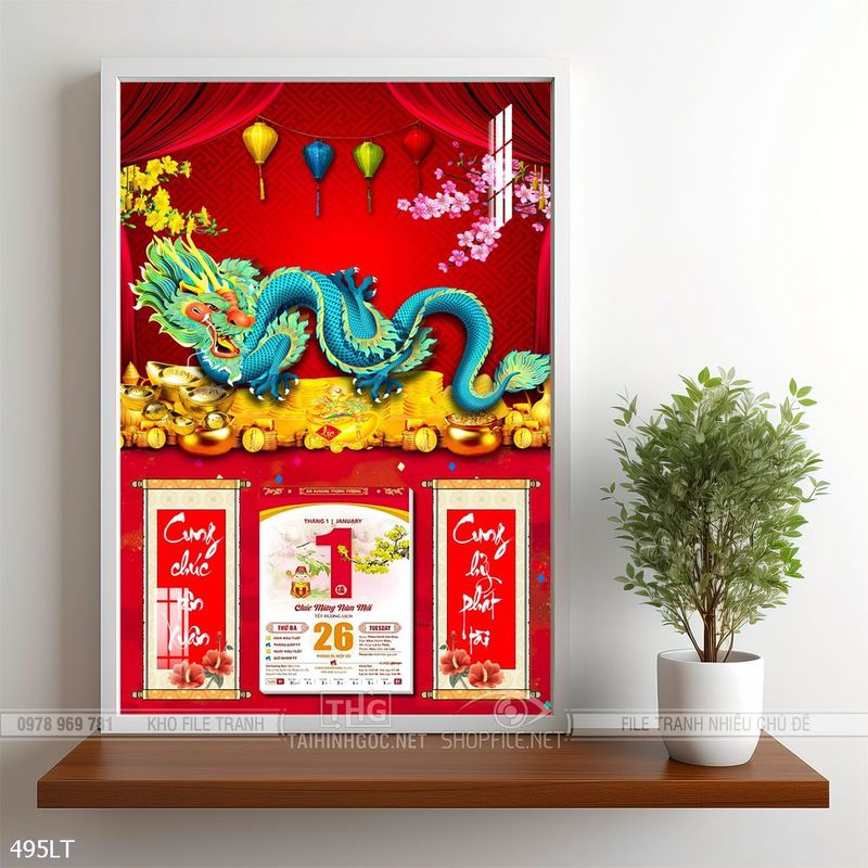 File tranh lịch Tết mẫu mới nhất