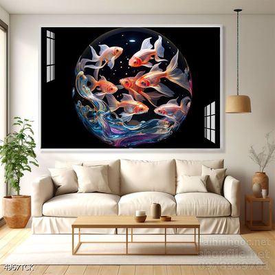 Tranh cá chép hoa sen