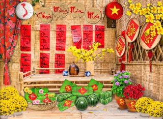 Background trang trí tết Quý Mão 2023 Background trang trí tết Quý Mão 2023