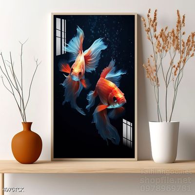 Tranh cá chép hoa sen