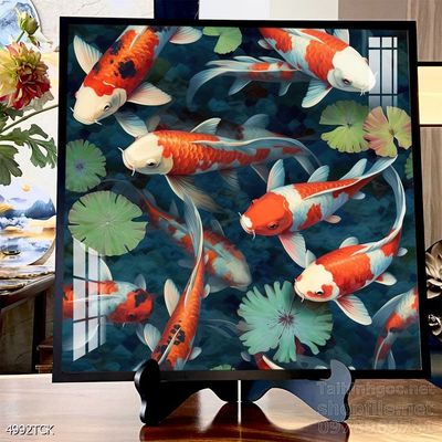 File tranh cá chép hoa sen mẫu mới nhất