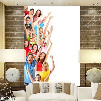 Tranh gia đình cười rạng rỡ