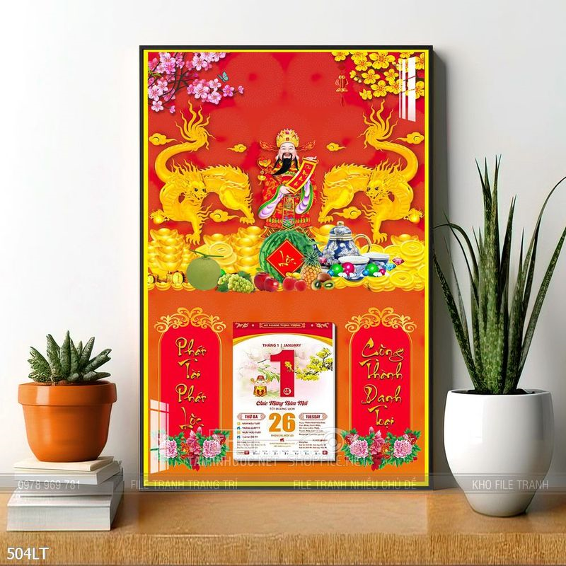 File Psd tranh lịch Tết đẹp