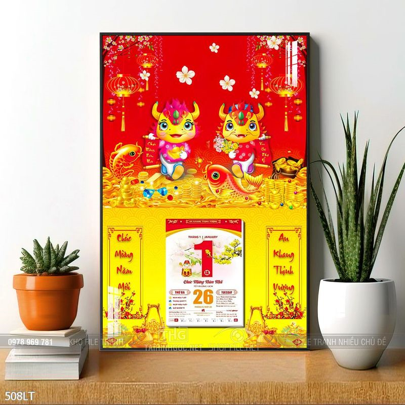 File tranh lịch trang trí đón Tết