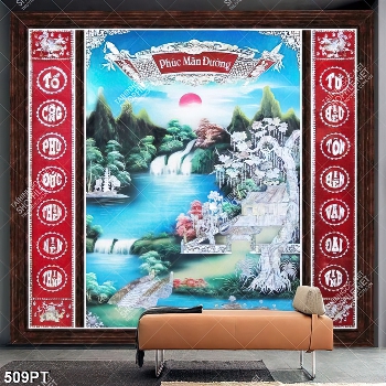 Tranh treo tường phòng thờ thư pháp và phong thuỷ nghệ thuật