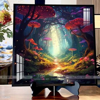 Tranh ly Cà Phê và hạt Cà Phê đẹp