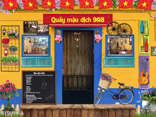 Phồng nền quầy mậu dịch 9a8 décor trang trí tết Phồng nền quầy mậu dịch 9a8 décor trang trí tết