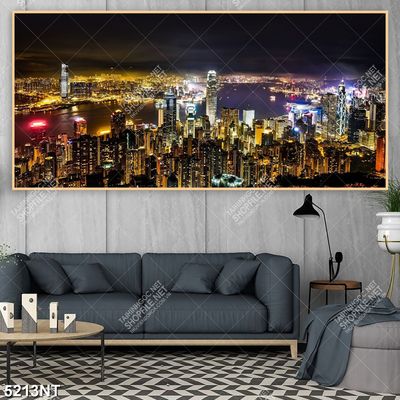 Tranh thành phố lung linh ánh đèn