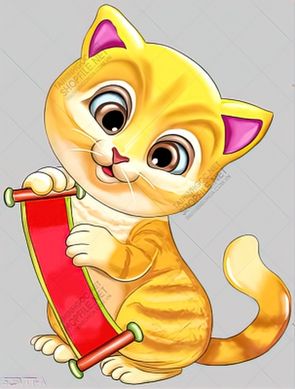 Tranh mèo vàng đáng yêu file gốc