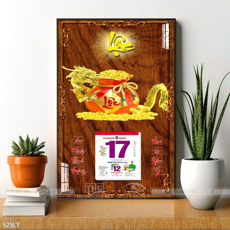 File Psd tranh lịch Tết đẹp