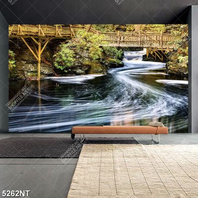 Tranh nghệ thuật cây cầu gôc bắc qua sông