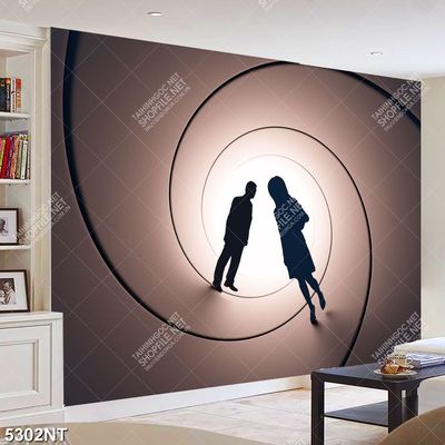 Tranh hai người đứng trong vòng xoắn