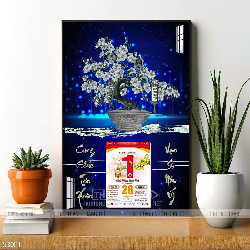 File tranh lịch trang trí Tết