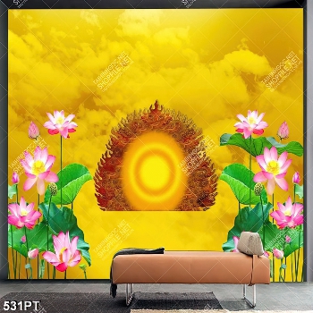 Tranh hoa sen treo tường phòng thờ chất lượng cao