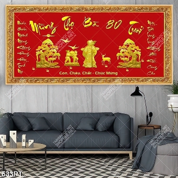 Tranh mừng thọ Ông Bà file psd