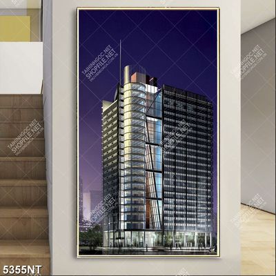 Tranh tòa nhà cao tầng đẹp