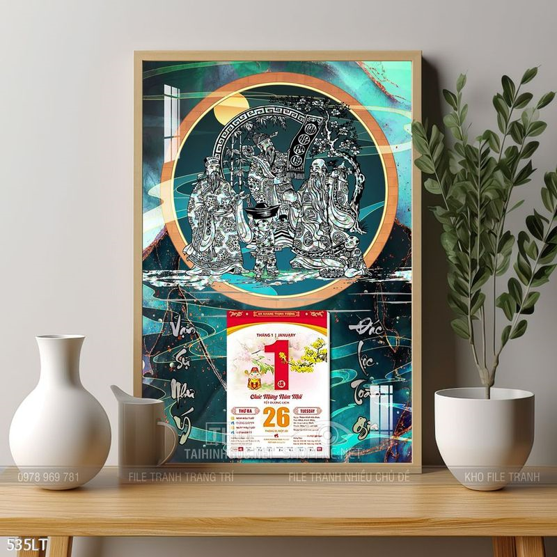 File tranh lịch Tết đẹp đón xuân mới