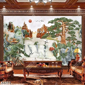 Tranh phong thuỷ đá giả ngọc file gốc