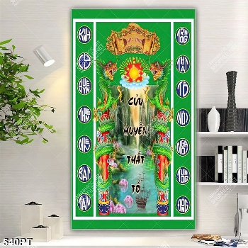 Tranh treo tường phòng thờ Củu Huyền Thất Tổ phong thuỷ