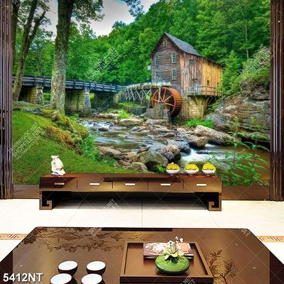 Tranh ngôi nhà nhỏ trong rừng xanh