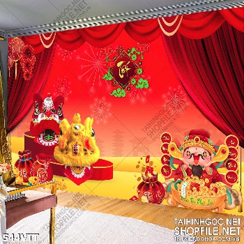 File In thần tài lân đỏ trang trí Tết File In thần tài lân đỏ trang trí Tết