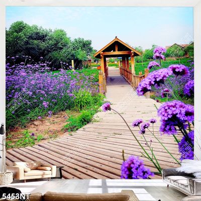 Tranh vườn hoa tím