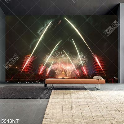 Tranh bắn pháo hoa đón năm mới file psd