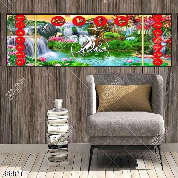 Tranh thờ tổ tiên ông bà phong thuỷ treo tường khổ ngang